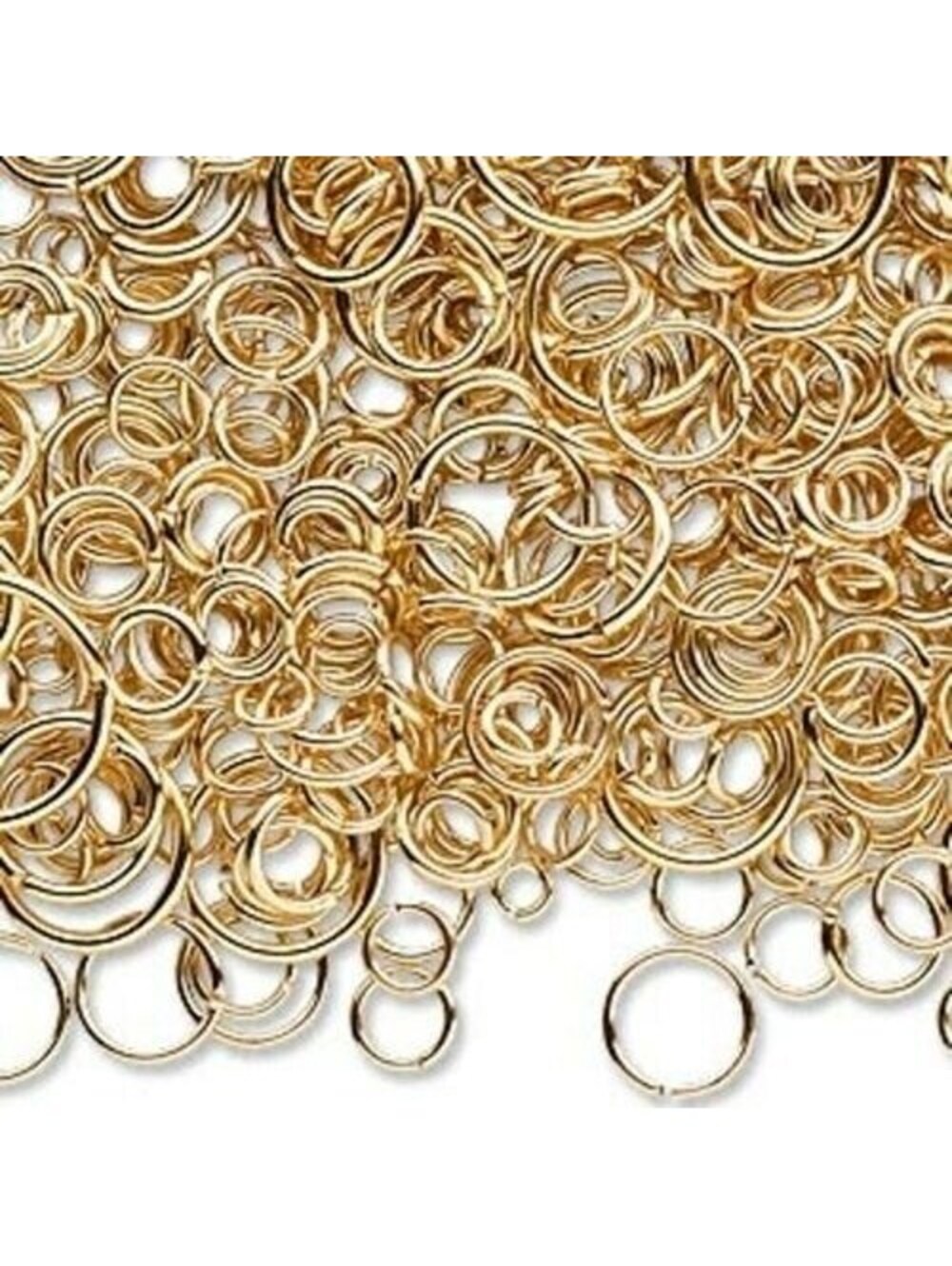 100 Mixed Size 3-12mm Gold Plated Brass 18-22GA Jumprings